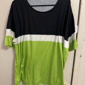 Black and Green Colorblock T-Shirt